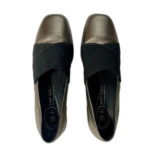 Joseph Seibel Leather Metallic Wedge Loafers